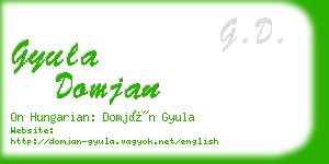 gyula domjan business card